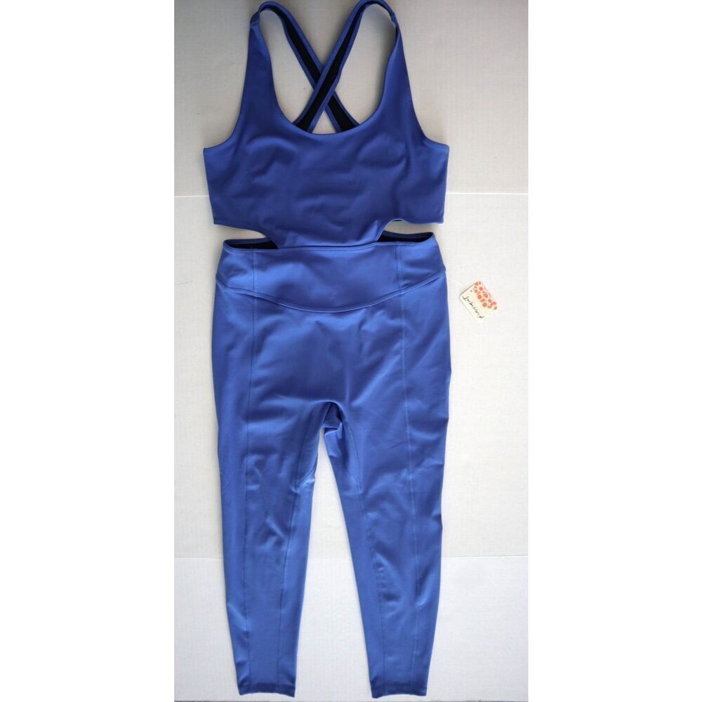FP Movement OB1449134 WMN Sz M Swim Club Blue Back It Up One Piece Jumpsuit